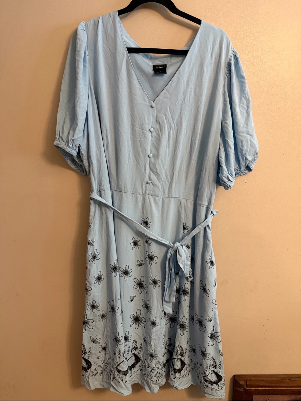Women's Alice in Wonderland Blue Midi Dress